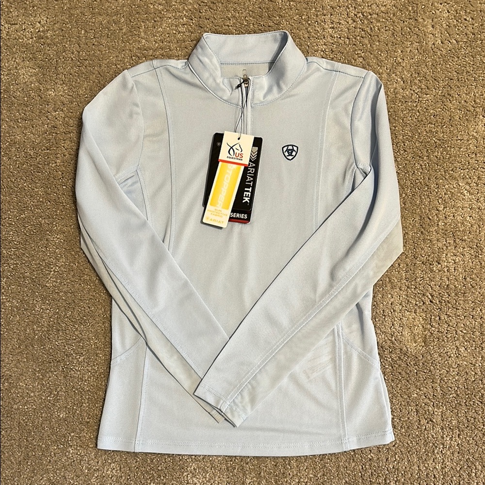 NWT Ariat Girls Sunstopper 1/4 Zip Blue Cloud